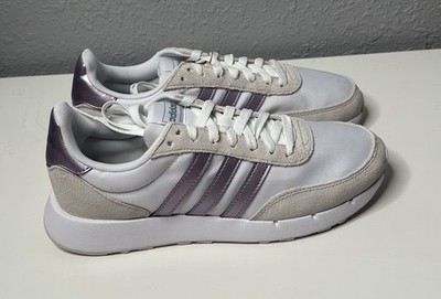 adidas Run 60s 2.0 Low Top Lace-Up Sneakers White Purple Beige GX1713