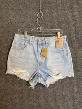 Levi's Womens 501 Denim Shorts Size 30 High Rise Light Vintage Distressed NWT
