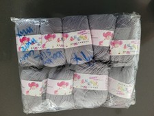 NEW SUPERFINE BABY SILK CASHMERE WOOL YARN x 9 x 50g BALLS PALE-MID SLATE GREY