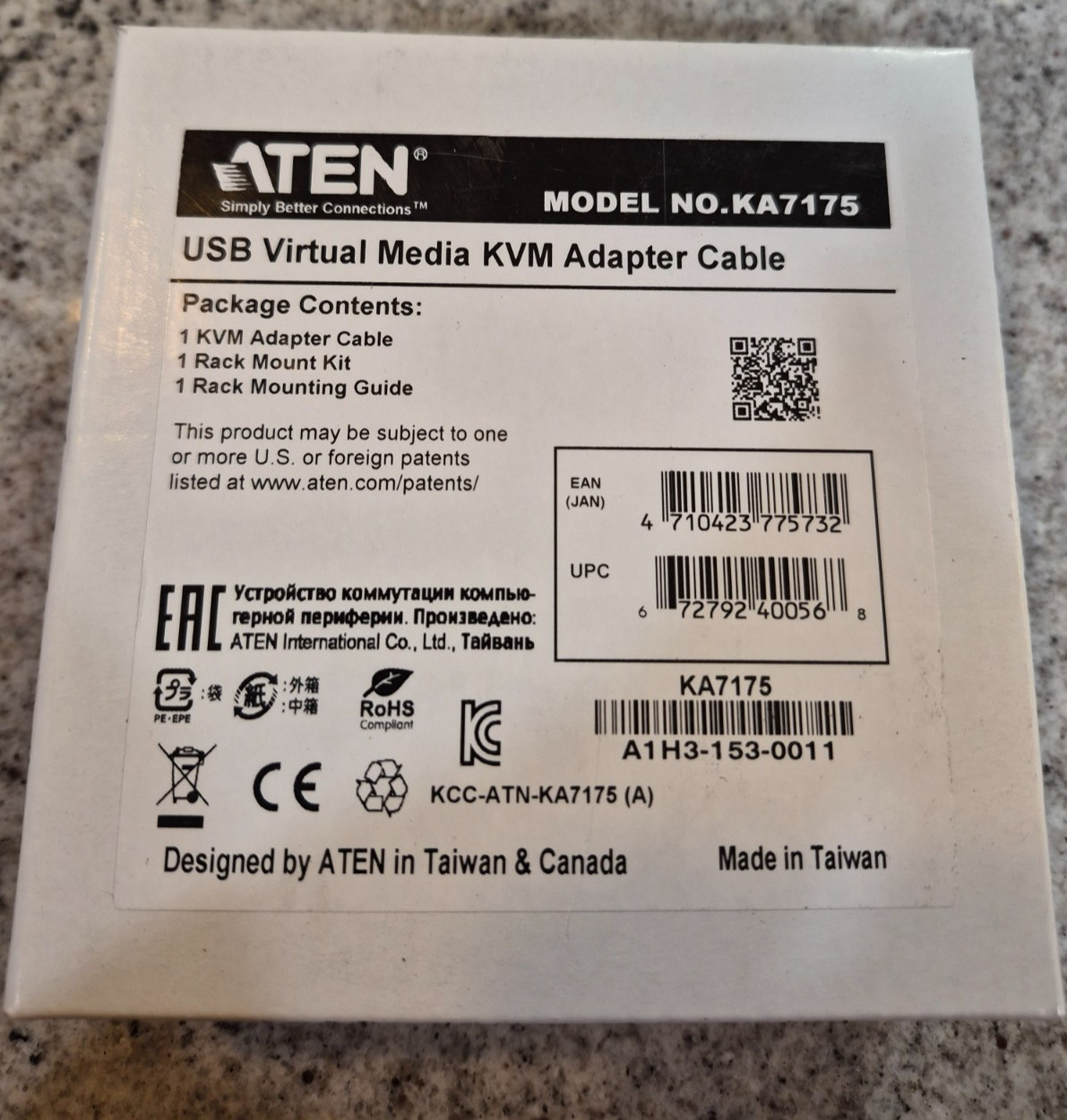 Aten - KA7175 - Aten KVM Adapterkabel - RJ-45 Buchse Netzwerk, HD-15 Stecker VGA,