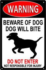 Aluminum Warning Signs Beware of Dog Signs Dog Tag Warning Signs Fence Gate Outd