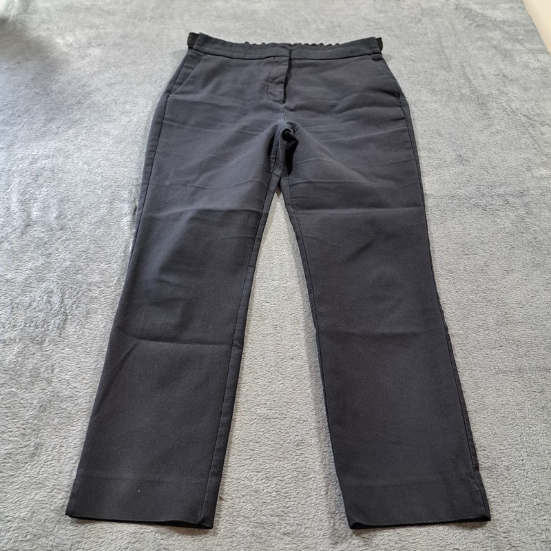 Zara Black Straight Leg Flat Front Pants Womens Size Large Casual Outdoor