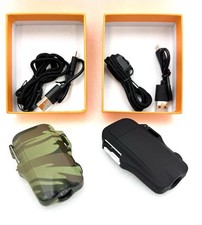 Dual Arc Cigarette Lighter w/Flashlight Re-Chargeable (2) Black & Camo New w/Box
