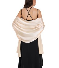 Shawls and Wraps for Evening Dresses Satin Shawl Wraps for Women Wedding Form...