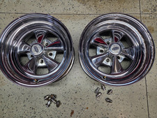 Crager Pair 15 X 8 Ss Wheels Rims W Center Caps Mopar Chevy Ford Uni-lug Crager Pair 15 X 8 Ss Wheels Rims W Center Caps Mopar Chevy Ford Uni-lug