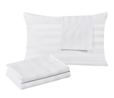 100 Egyptian Cotton King Pillow Protectors Set of 2pack, Striped White