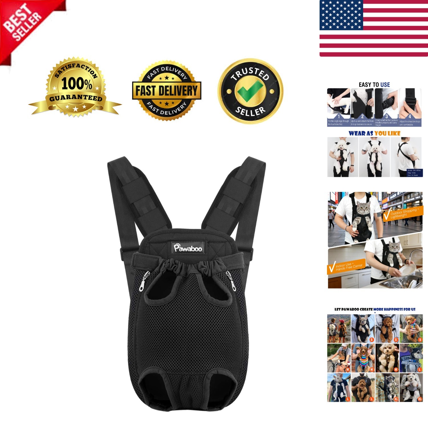 Adjustable Pet Carrier Backpack for Small Dogs and Cats - Travel Safe in Style