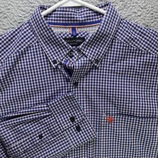 Ariat Shirt Mens XL Blue Red Plaid Pro Series Long Sleeve Breathable Workwear