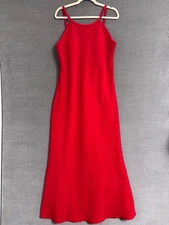 Calvin Klein Dress 16 Red Halter Maxi Gown Formal Holiday Party Evening Gala