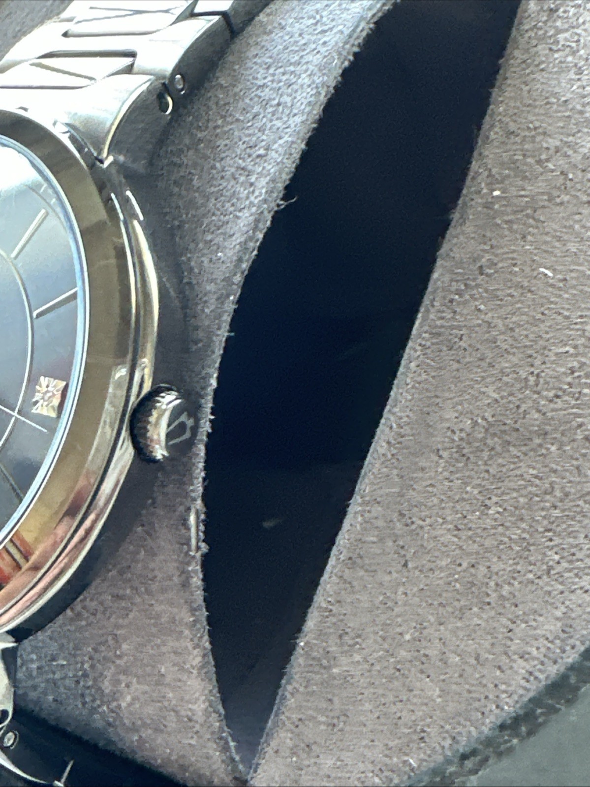 Bulova Diamond Mens Gray Stainless Steel Bracelet Watch 98d162 image 9