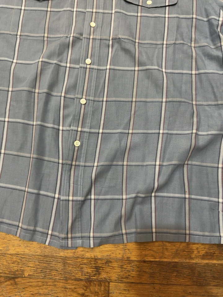 Camisa De Colección Christian Dior XL Para Hombre Informal Calce Regular Azul A Cuadros Abotonada Foto 2 de 4