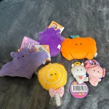 Cute Plush Set 5pcs Halloween Bat Pumpkin Candy Characters MINT