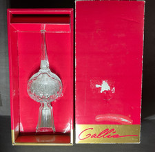RARE 10" Vintage Etched Cut Crystal Christmas Tree Topper Rogaska Gallia Elegant