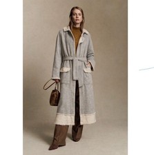 Free People Super RARE Gray Long Duster Cardigan Belted Button Front XS / TP