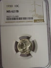 NGC MS 62 Full Bands 1930 Mercury Dime