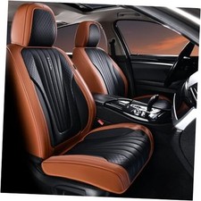 Car Seat Covers, Premium Leatherette Car Seat Covers Frontpair Brown Black