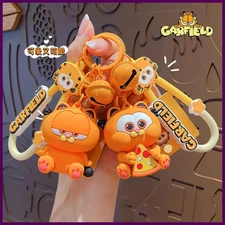Garfields Keychain Cute Anime Figure Cartoon Animal Pvc Keychain Toy Car Key