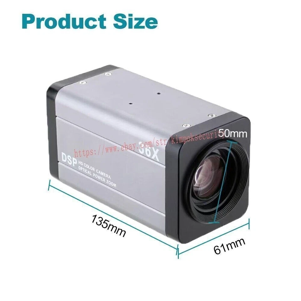 5MP Wifi 36XOptical Zoom Auto Focus Wireless CCTV IP Box Camera Audio Output Lot - Image 4 of 4