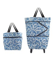 Shopping Cart Folding With Wheels Morning Glory Fashionable Grocery Trolley