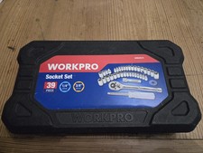 Brand New WORKPRO 39-Piece Drive Socket Set in Hard Black Case Complete Ready