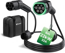 GONEO Type 2 EV Charging Cable 22kW 32A 4M, 3-Phase Mode 3 Fast Charger Cable wi