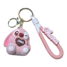 Lilo and Stitch Keychain Charm 3D Stitch Light Pink Ohana Brand New Free Ship