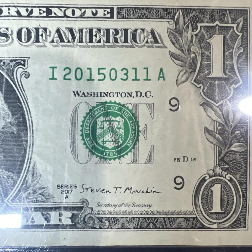 2017 - $1 Bill Birthday Note - One Dollar Bill March 11, 2015 - Image 3 of 4