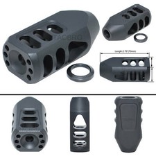 Black Aircraft Grade Aluminum Tanker Muzzle Brake 1/2x28", 5/8x24", 1/2x36" TPI