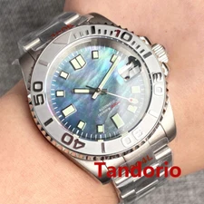 Tandorio 40mm MOP Shell Dial Japan NH35A Auto Men Watch Date 200m Diver Luminous