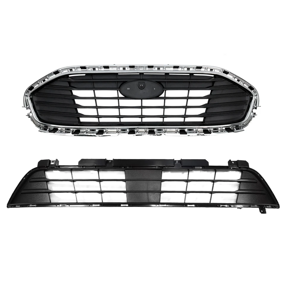 For 2019-2021 Ford Transit Connect Front Upper W/ Chrome Trim Grill Lower Grille - Image 4 of 4