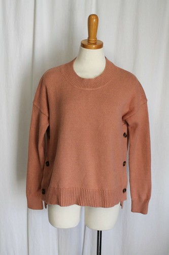 MADEWELL BROWNSTONE SIDE BUTTON SWEATER 