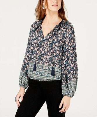 lucky brand blue floral top