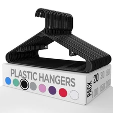 Utopia Home Plastic Hangers 20 Pack - Skirt Hangers  Assorted Colors , Sizes 