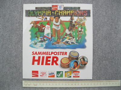 OLYMPIA-CHAMPIONS Coca-Cola FANTA Sprite Lift Sticker Aufkleber Reklame Werbung