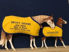EBONY SHINES & CHARLIZE blanket set for Traditional Breyer MARE FOAL model horse