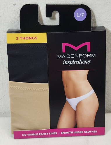 Maidenform Thong Inspirations Stretch Thong 2 Pair Size Large 7 NEW
