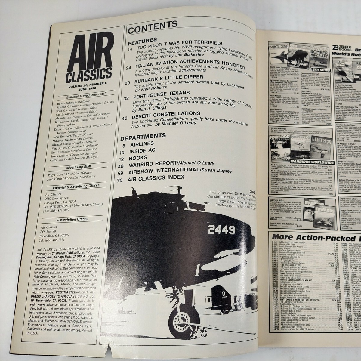 Air Classics Magazine June 1990 Vol 26 No 6 Italy's Aviation
