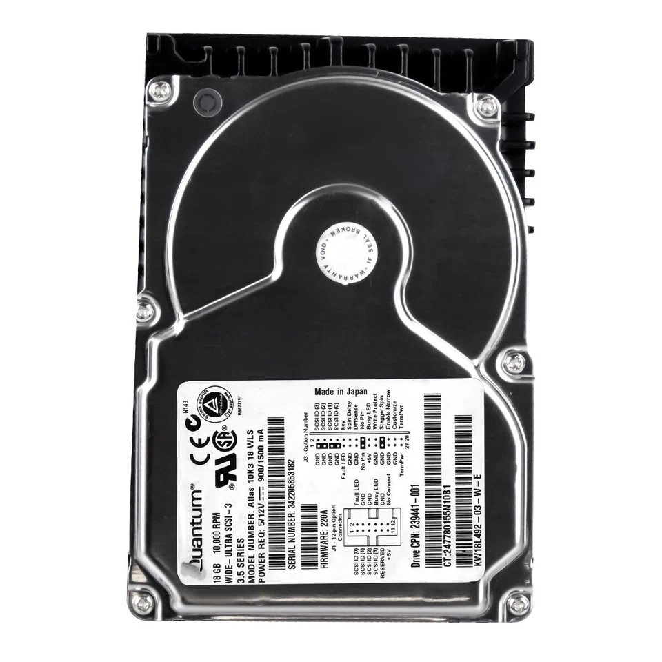 Disco Rigido Compaq 239441-001 KW18L492 18.2GB 10K 4MB SCSI U160 3.5'' - Immagine 3 di 3