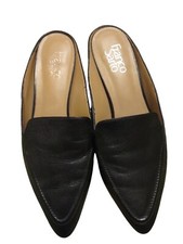 Franco Sarto Black Leathe Loafers Slides Slip on Shoes Size 9