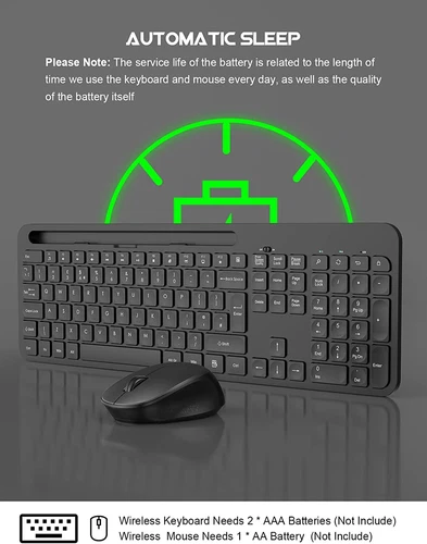 TedGem 2.4G Laptop PC TV 2-in-1 USB Ergonomic Wireless Keyboard & Mouse w Holder - Picture 6 of 11