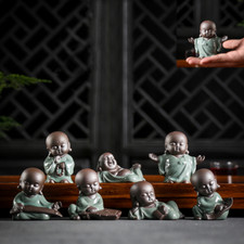 Ceramic Tiny Cute Buddha Statue Monk Figurine Crafts Dolls Ornaments Gift