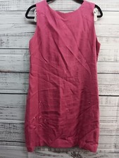 Style & Co Midi Dress Women’s 16 Petite Pink 100% Linen Sleeveless Zip Up Career
