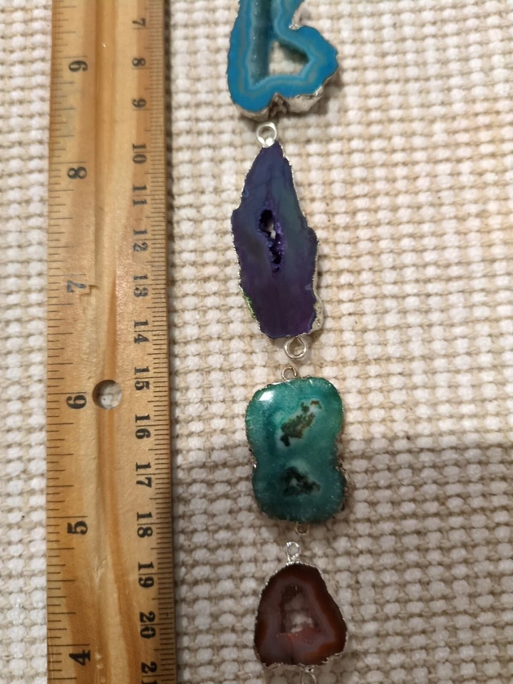 Conectores Agate Geode Druzy Charm 8 piezas Foto 3 de 4