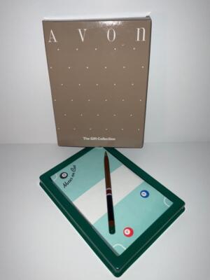 AVON NOTES ON CUE POOL TABLE & STICK PEN BILLIARDS 100 PC STATIONERY MIB VINTAGE