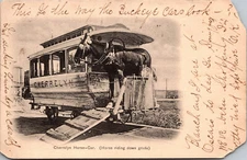 Cherrelyn Horse Car, Horse Riding Downgrade, c.1907--Postcard G530