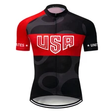 USA Flag Cycle Jersey Short Bicycle Shirt Bike Sports Wear MTB Cyclist Clothes