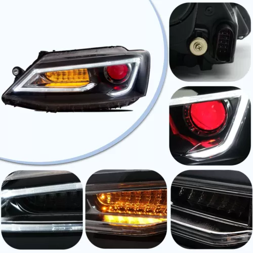 VLAND LED Headlights Fit 2011-2018 VW Jetta MK6 With Demon eye Lamp Assembly - Picture 2 of 9