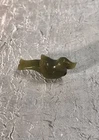 Vintage Green Carved Bakelite Bead Jewelry Piece Pendant Fancy Bird Parrot