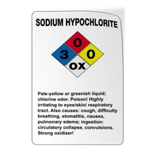 Vertical Vinyl Stickers Sodium Hypochlorite Irritating to Eyes Skin Respiratory