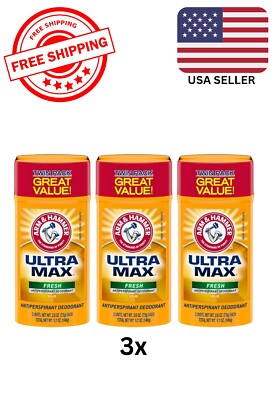  (Lot Of 3) Twin Packs ARM & HAMMER ULTRA MAX Deodorant- Fresh Solid  2.6 Oz 